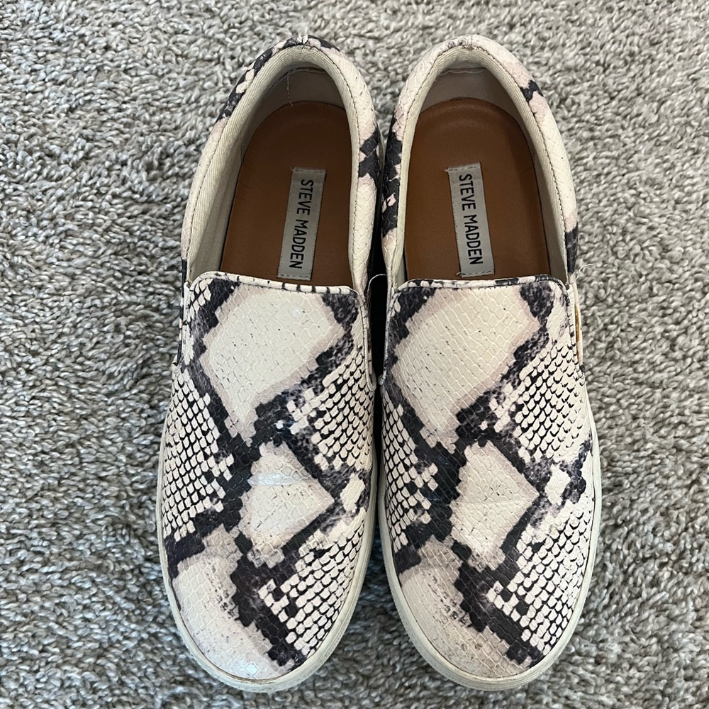 Steve Madden Snake Print Slip-On Sneakers